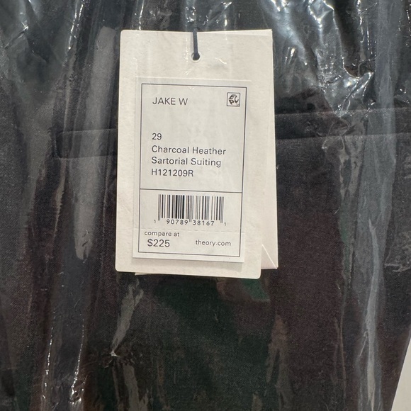 Men’s Theory Sartorial Suit Pants Size 29 Charcoal Grey New With Tags NWT - Picture 2 of 5